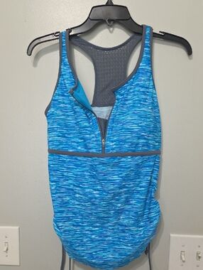 Free Country Heathered Light Blue Bathing Suit Tank